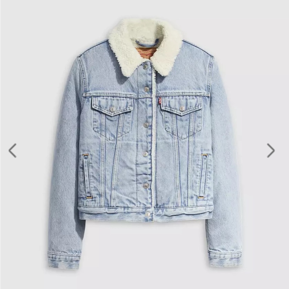 Levi’s Classic Original Denim Jacket with Sherpa Collar Women’s Size M